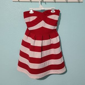 Cals Red & White Strapless Dress M